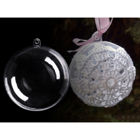 Clear plastic fillable ball ornament ø8.5 cm - Transparent (2 Pieces) Clear plastic fillable ball ornament ø8.5 cm - Transparent (2 Pieces)