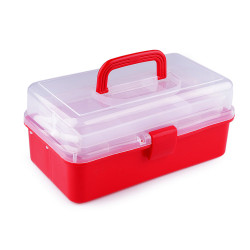 Boîte de rangement en plastique, 20 x 33 x 15 cm - Rouge (1 Pièce)