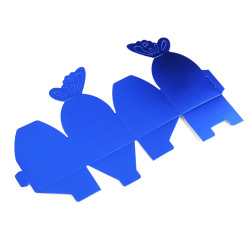 Boîte à dragées de mariage en papier, papillon - Bleu (12 Pièces)