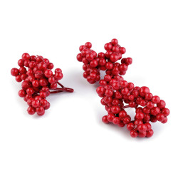 Baies de sorbier artificielles - Rouge fraise (12 Bottes)