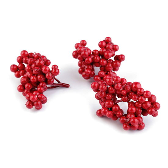 Baies de sorbier artificielles - Rouge fraise (90 Bottes) Baies de sorbier artificielles - Rouge fraise (90 Bottes)
