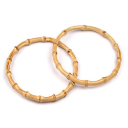 Bamboo handle for purses / handbags ø15 cm - Bamboo mid (2 Pieces)
