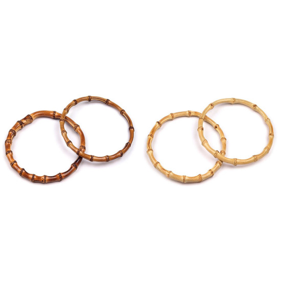 Bamboo handle for purses / handbags ø15 cm - Bamboo dark (2 Pieces) Bamboo handle for purses / handbags ø15 cm - Bamboo dark (2 Pieces)