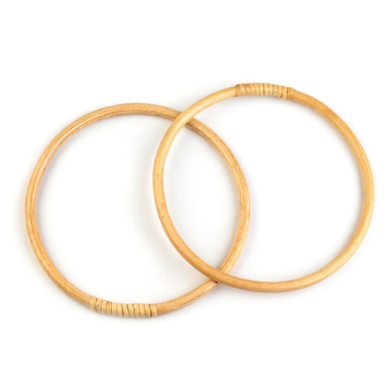 Bambusz táskafül / álomfogó ø15; ø17 cm /külső méret - Világos bambusz (1 Darab) Bambusz táskafül / álomfogó ø15; ø17 cm /külső méret - Világos bambusz (1 Darab)
