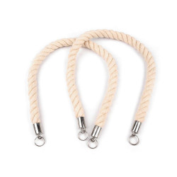 Manici in corda per borse, lunghezza: 70 cm - Ecru chiaro (2 Pezzi)