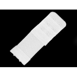 Przedłużka / zapięcie / haftki dwurzędowe szerokość 30 mm z gumką - White (1 Sztuka)
