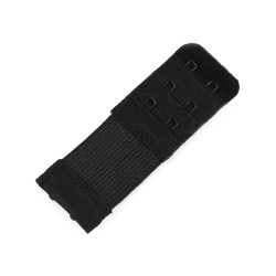 Przedłużka / zapięcie / haftki dwurzędowe szerokość 30 mm z gumką - Czarny (1 Sztuka)