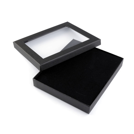 Pudełko z okienkiem wyściełane 16x19 cm - Czarny (1 Sztuka) Pudełko z okienkiem wyściełane 16x19 cm - Czarny (1 Sztuka)