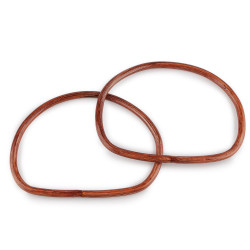 Bamboo bag handle 14x17.5 cm - Red-brown (10 Pieces)