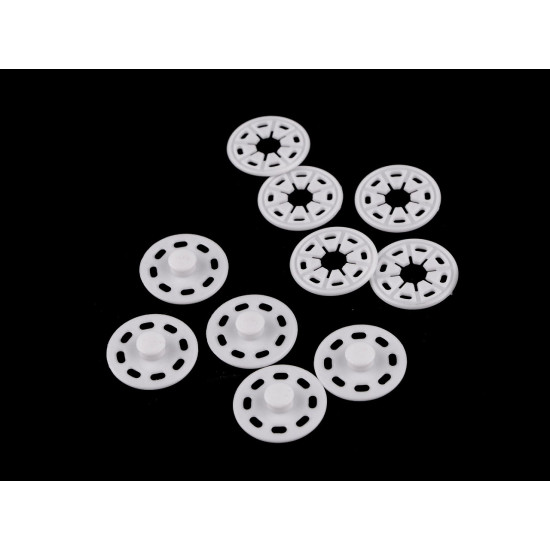 Felvarrható műanyag patent / összenyomható gomb ø25 mm - Transparent (30 Párok) Felvarrható műanyag patent / összenyomható gomb ø25 mm - Transparent (30 Párok)