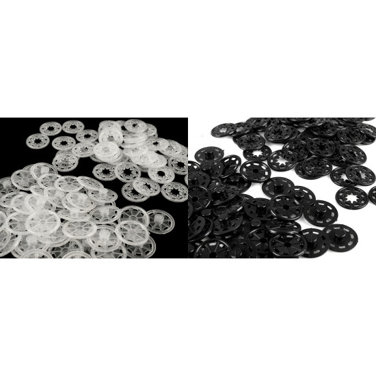 Felvarrható műanyag patent / összenyomható gomb ø25 mm - Transparent (30 Párok) Felvarrható műanyag patent / összenyomható gomb ø25 mm - Transparent (30 Párok)