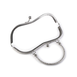 Metal purse frames, sew-in - Nickel (1 Piece)
