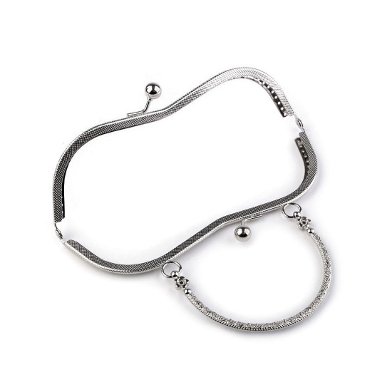 Metal purse frames, sew-in - Nickel (2 Pieces) Metal purse frames, sew-in - Nickel (2 Pieces)