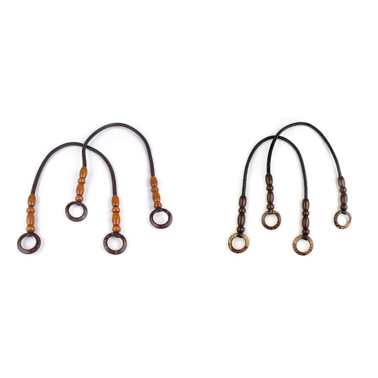 Braided handles for purses / handbags length 70-78 cm - Black (4 Pieces) Braided handles for purses / handbags length 70-78 cm - Black (4 Pieces)