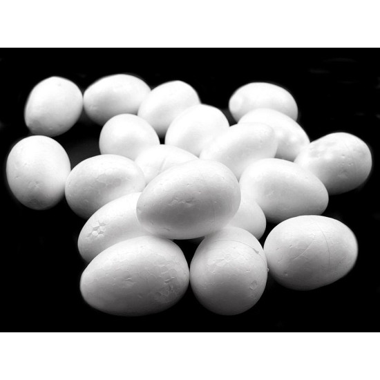 Styrofoam /  polystyrene egg 4x5.5 cm - White (10 Pieces)