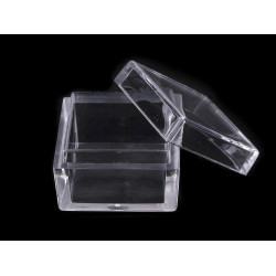 Pojemnik plastikowy 2,5x2,5x1,5 cm kwadrat - Transparent (1 Sztuka)