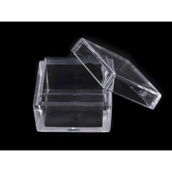 Dose aus kunststoff 2,5x2,5x1,5 cm rechteck - Transparent (1 Stück) Dose aus kunststoff 2,5x2,5x1,5 cm rechteck - Transparent (1 Stück)