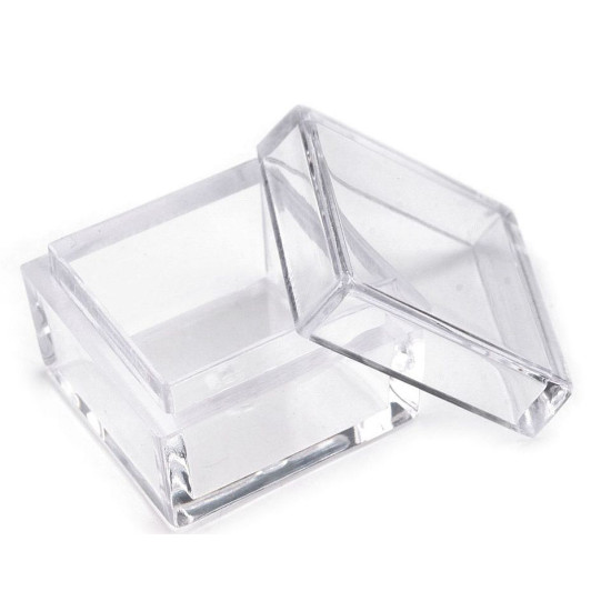 Dose aus kunststoff 2,5x2,5x1,5 cm rechteck - Transparent (1 Stück) Dose aus kunststoff 2,5x2,5x1,5 cm rechteck - Transparent (1 Stück)