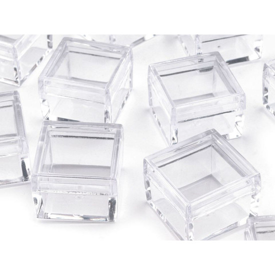 Dose aus kunststoff 2,5x2,5x1,5 cm rechteck - Transparent (1 Stück) Dose aus kunststoff 2,5x2,5x1,5 cm rechteck - Transparent (1 Stück)
