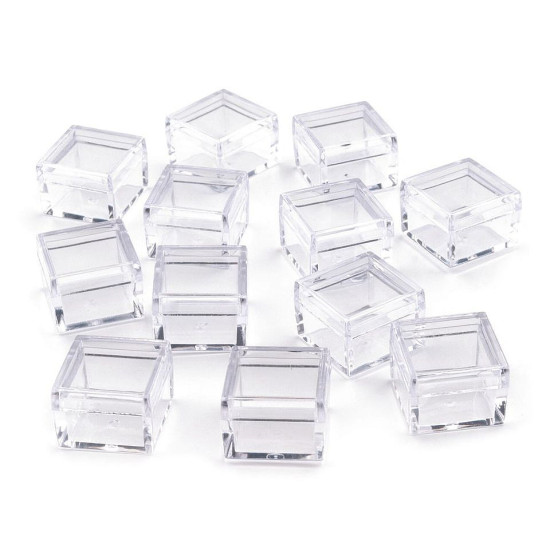 Dose aus kunststoff 2,5x2,5x1,5 cm rechteck - Transparent (1 Stück) Dose aus kunststoff 2,5x2,5x1,5 cm rechteck - Transparent (1 Stück)