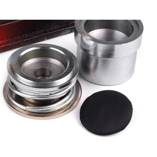 Hand press dies mold for self cover button, size 16", 18", 20", 24", 26", 28", 32", 36", 40", 44" - Nickel (1 Set) Hand press dies mold for self cover button, size 16", 18", 20", 24", 26", 28", 32", 36", 40", 44" - Nickel (1 Set)