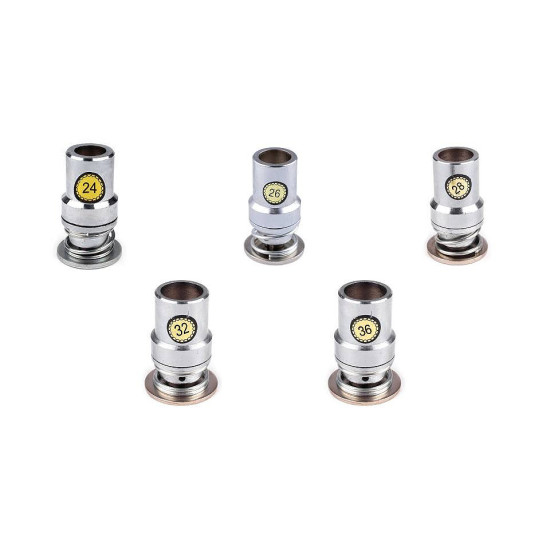 Hand press dies mold for self cover button, size 16", 18", 20", 24", 26", 28", 32", 36", 40", 44" - Nickel (1 Set) Hand press dies mold for self cover button, size 16", 18", 20", 24", 26", 28", 32", 36", 40", 44" - Nickel (1 Set)