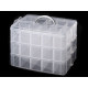 Plastic beads box 18x24x16 cm with handle - Transparent (3 Pieces) Plastic beads box 18x24x16 cm with handle - Transparent (3 Pieces)