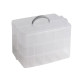 Plastic beads box 18x24x16 cm with handle - Transparent (3 Pieces) Plastic beads box 18x24x16 cm with handle - Transparent (3 Pieces)