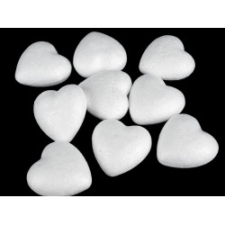 Diy polystyrene heart 4.4x4.7 cm - White (100 Pieces)