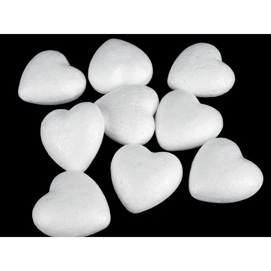 Diy polystyrene heart 4.4x4.7 cm - White (20 Pieces) Diy polystyrene heart 4.4x4.7 cm - White (20 Pieces)