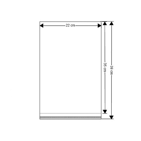 Cellophanbeutel mit klebestreifen 22 x 35 cm - Transparent (100 Stücke) Cellophanbeutel mit klebestreifen 22 x 35 cm - Transparent (100 Stücke)