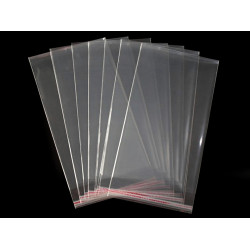 Torby foliowe z paskiem klejącymtaśmą klejącą 20x50 cm - Transparent (100 Sztuki)