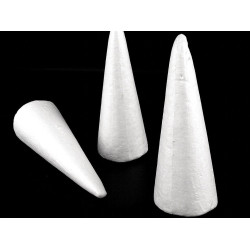Stożek styropianowy 9,5x24 cm - White (1 Sztuka)