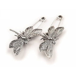 Pin brooch 30x70 mm - Platinum (1 Piece)