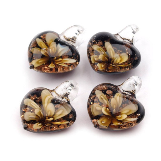 Zawieszka szklana serce 21x21 mm - Fioletowy (100 Sztuki) Zawieszka szklana serce 21x21 mm - Fioletowy (100 Sztuki)