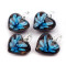 Anhänger aus glas herz 21x21 mm - Azzuro blau (10 Stücke)