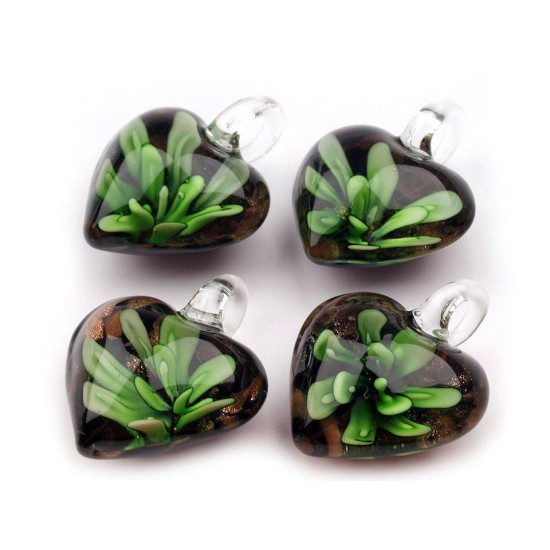Zawieszka szklana serce 21x21 mm - Fioletowy (100 Sztuki) Zawieszka szklana serce 21x21 mm - Fioletowy (100 Sztuki)