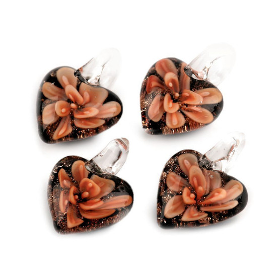 Zawieszka szklana serce 21x21 mm - Fioletowy (100 Sztuki) Zawieszka szklana serce 21x21 mm - Fioletowy (100 Sztuki)