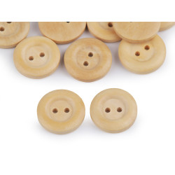 Wooden buttons size 20', 24', 28', 30', 32' - Natural light (10 Pieces)