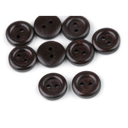 Wooden buttons size 20', 24', 28', 30', 32' - Darkbrown (10 Pieces)