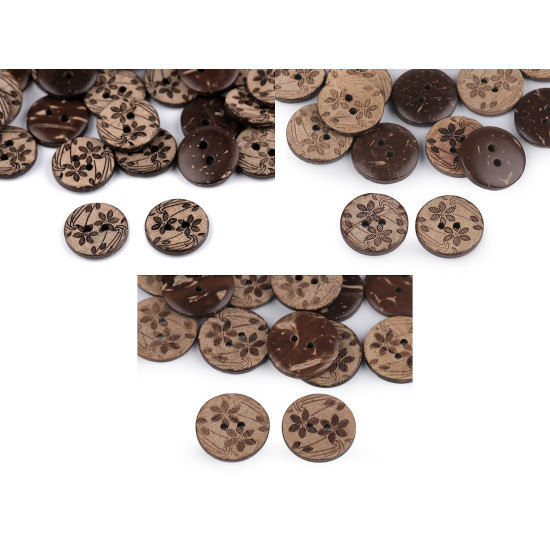Coconut button, size 24' flower - Natural medium (10 Pieces) Coconut button, size 24' flower - Natural medium (10 Pieces)