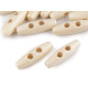 Wooden toggle button 12x40 mm - Red-brown (10 Pieces)