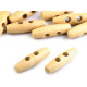 Wooden toggle button 12x40 mm - Red-brown (10 Pieces)