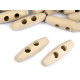 Wooden toggle button 12x40 mm - Red-brown (10 Pieces)