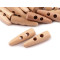 Wood horn toggle button 10x40 mm - Ivory (10 Pieces)
