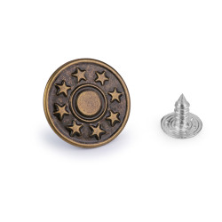 Jeans tack button, size 26' - Vintage brass (100 Pieces)