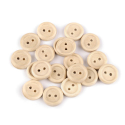 Wooden button size 20' - Natural light (100 Pieces)