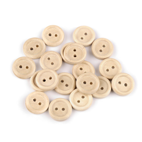 Wooden button size 20' - Natural light (500 Pieces)