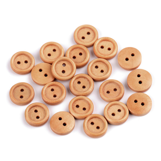 Wooden button size 20' - Natural light (500 Pieces)