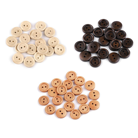 Wooden button size 20' - Natural light (500 Pieces)